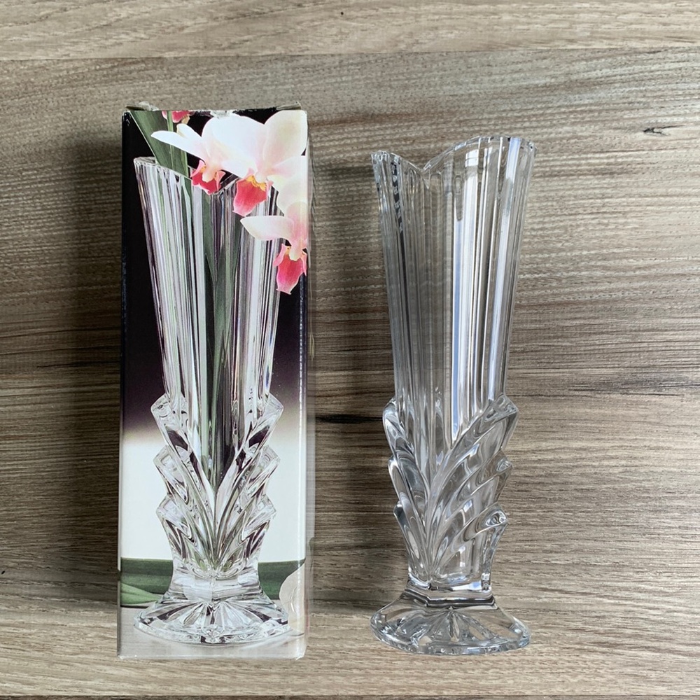 Studio Nova Belmont Glass Bud Vase 8” new Vintage 1990s WX127/620 Made in Japan
